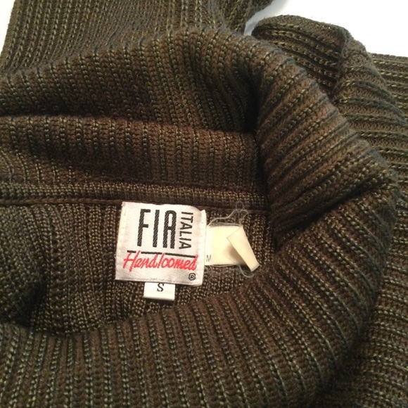 Vintage Fia Italia Hand Loomed Turtleneck Ribbed Sweater Size Small - Picture 8 of 11